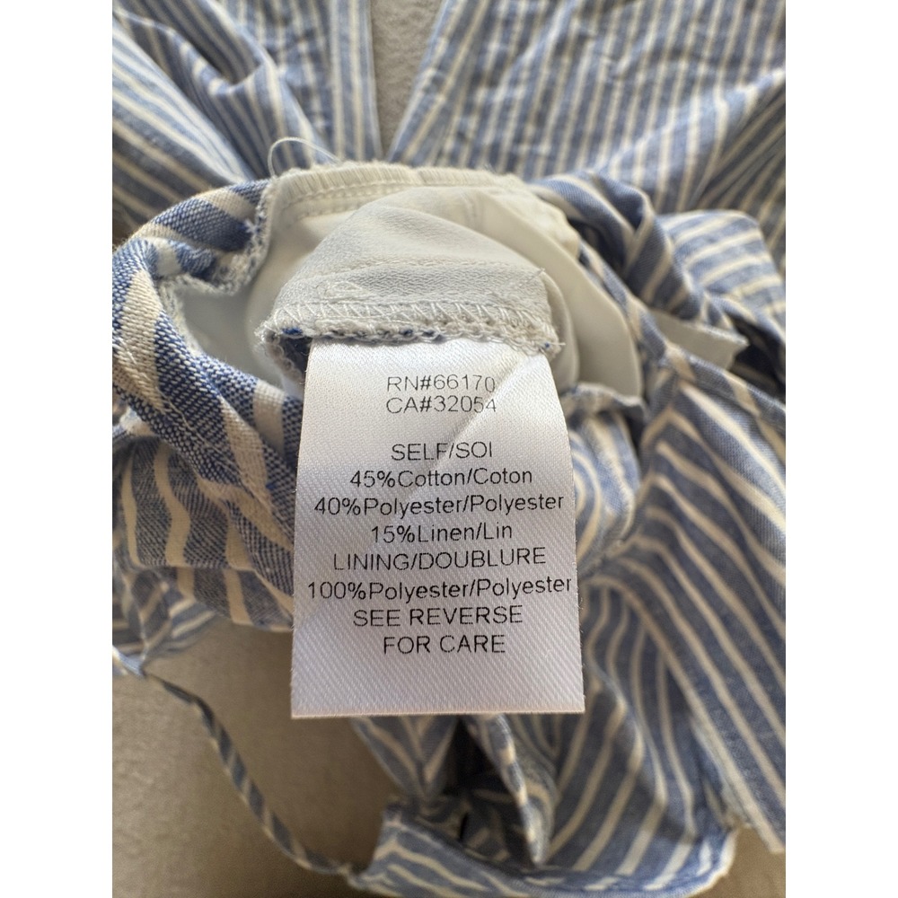 Greylin Blue White Striped Halter Front Tie Wide Leg Jumpsuit Womens Medium - Picture 9 of 10